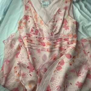 Maggy London Floral Silk Midi dress